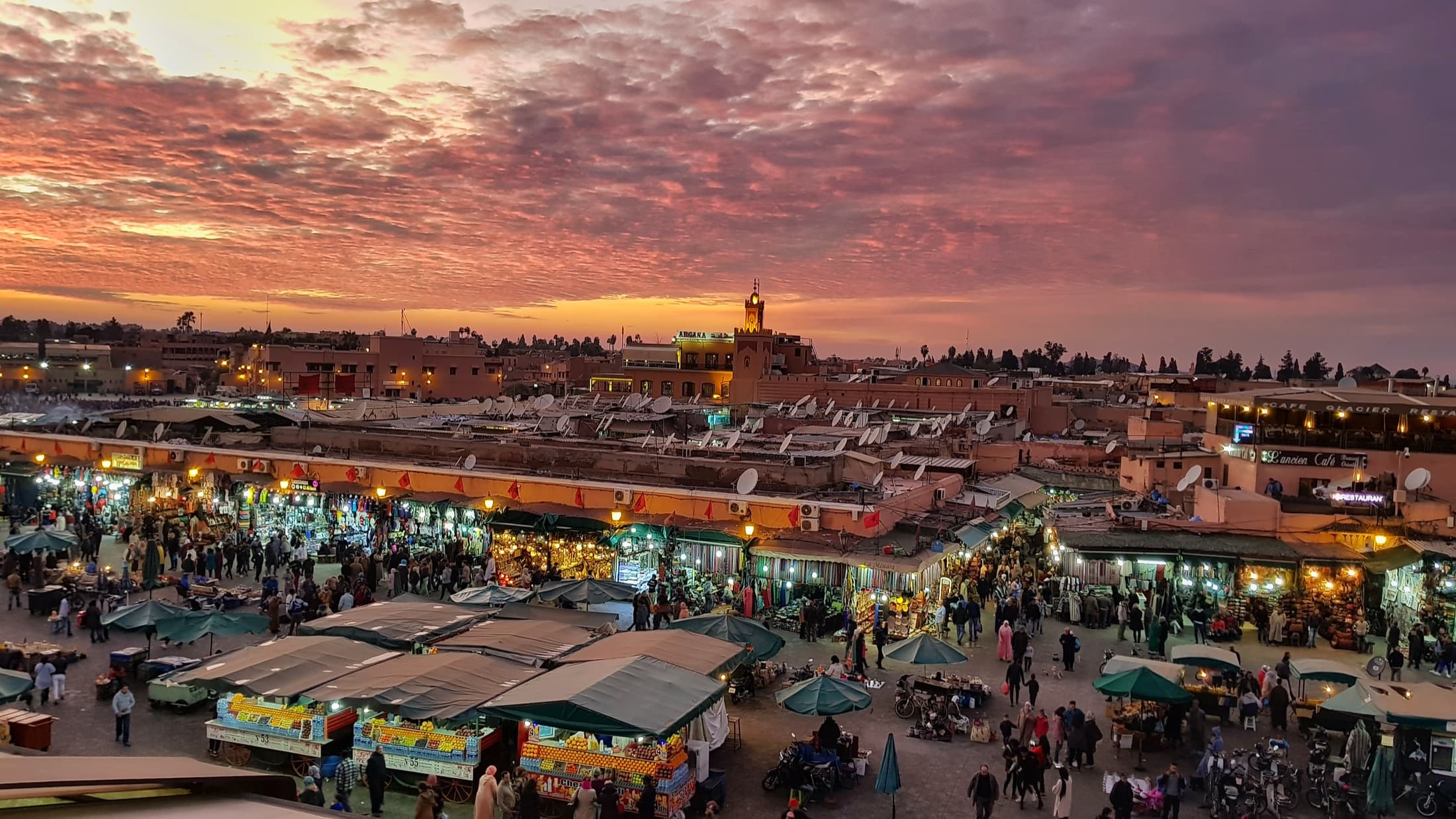 Sunset over Jemaa el-Fnaa